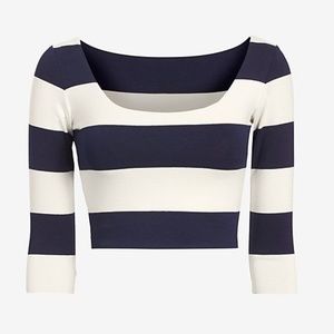 Nadia Tarr Exclusive striped crop top